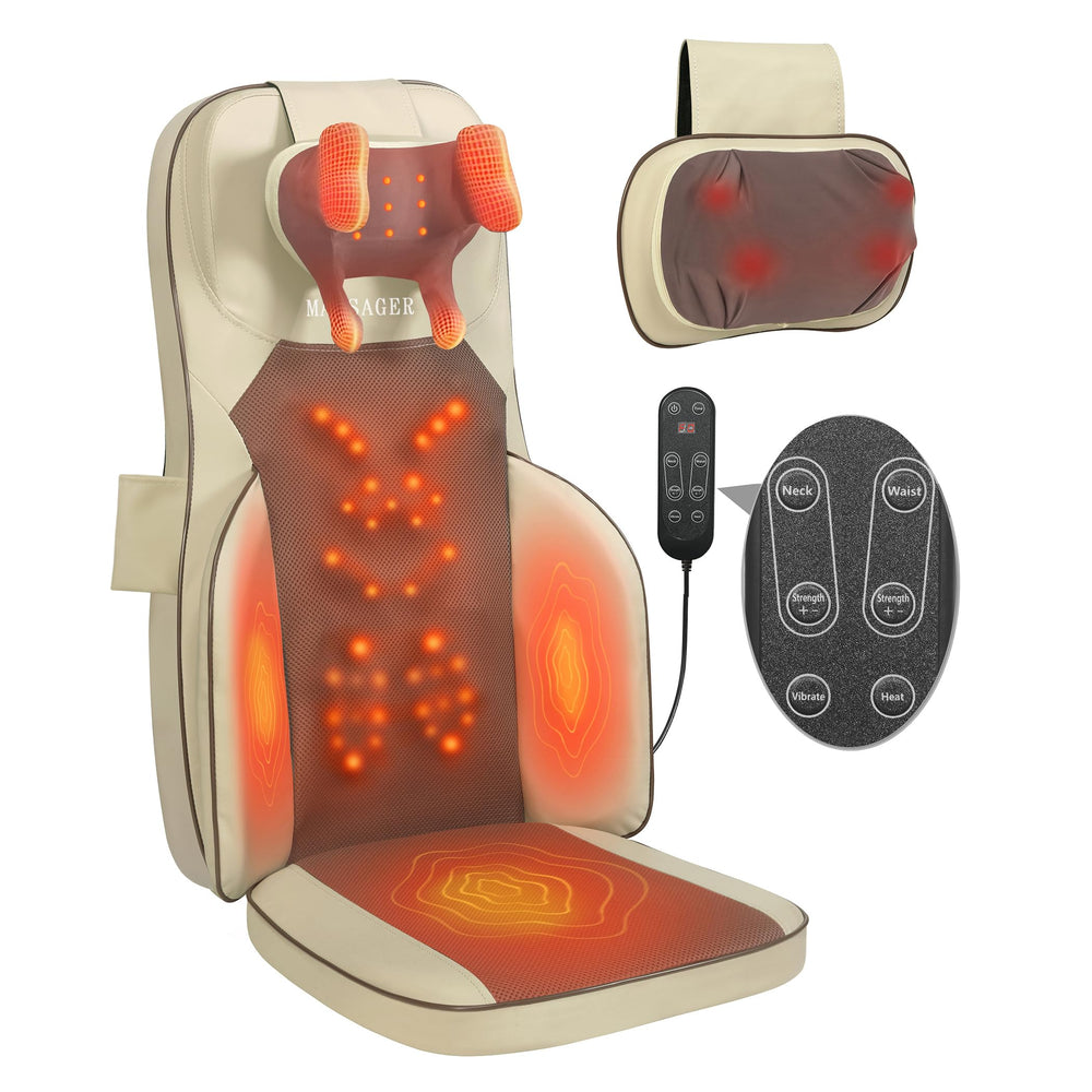 MAIBOLE shiatsu neck back massager with remote targets neck and back for deep relief.