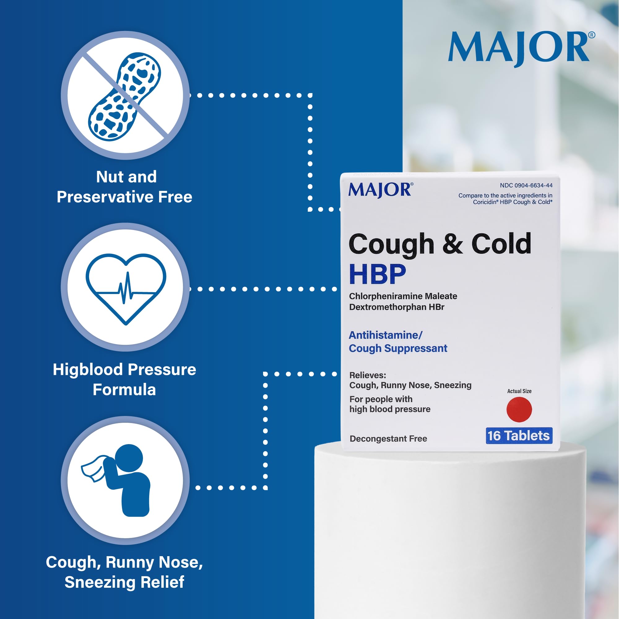 MAJOR Cough and Cold HBP box close-up with product details