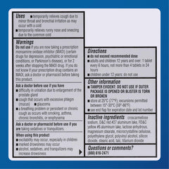 MAJOR Cough and Cold HBP ingredients list with active components