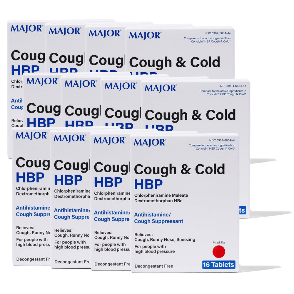 Major Cough and Cold tablets bottle pour for convenient on-the-go dosing.