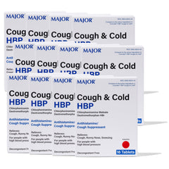 Major Cough and Cold tablets bottle pour for convenient on-the-go dosing.