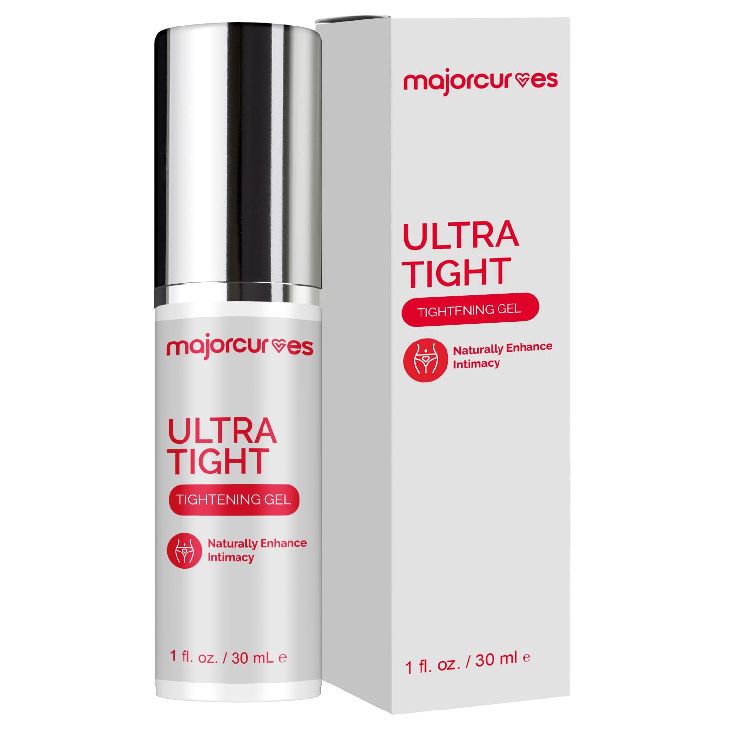 Major Curves Ultra Tightening Gel bottle shows a quick tightening potential for confidence