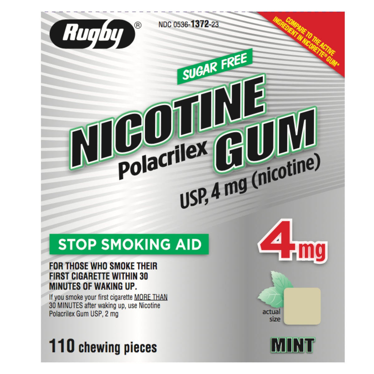 MAJOR Nicotine Gum Rugby Mint 4 mg blister pack shows craving relief on the go.