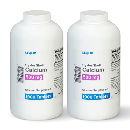 Major Oyster Shell Calcium bottle-front view supports bone health daily