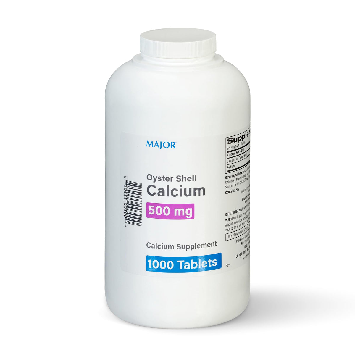 MAJOR Oyster Shell Calcium bottle with 1000 tablets for daily bone support.