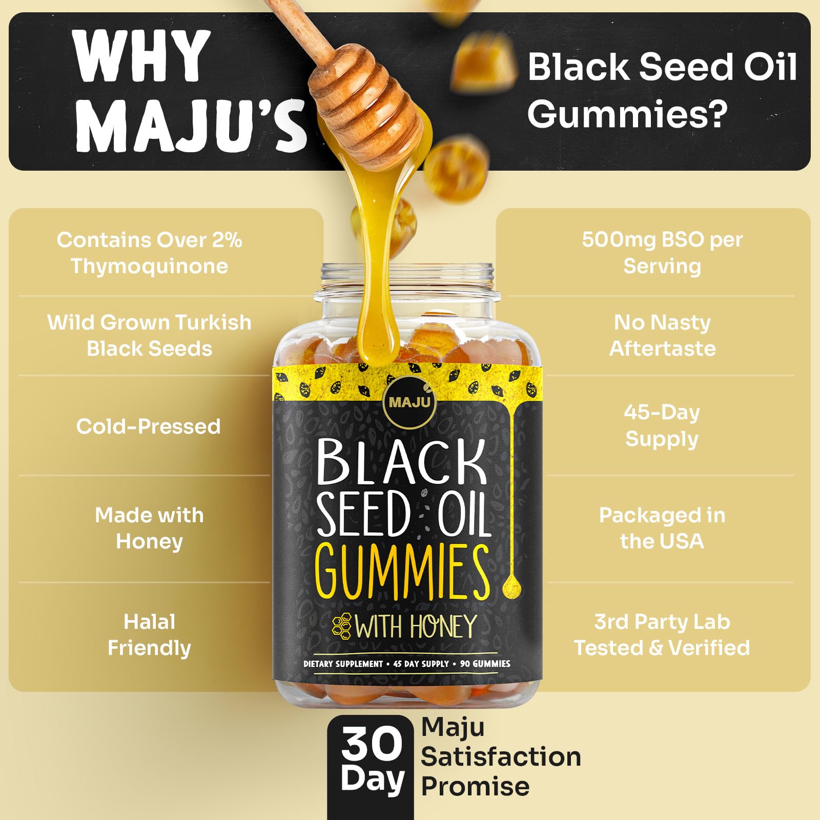 MAJU brand label on bottle for trust and consistency