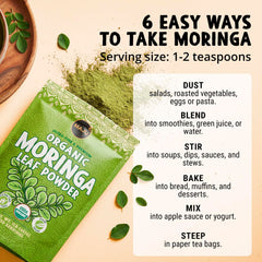 Steeping MAJU moringa powder releases a fresh aroma.