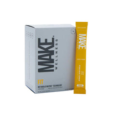 Make Wellness FIT Peptides bottle with scoop showing post-workout recovery support.