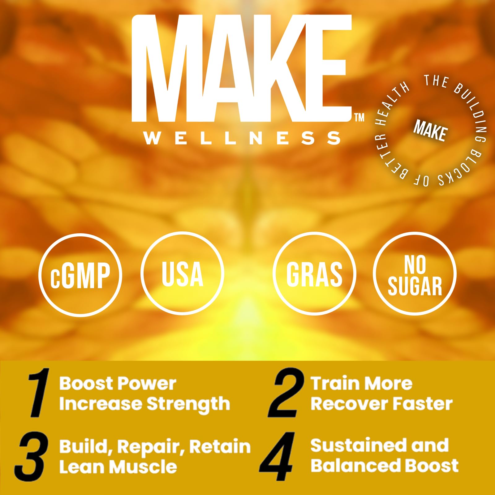 Make Wellness FIT Peptides bottle highlighting Vitamin D3 and Magnesium Glycinate for metabolic support.