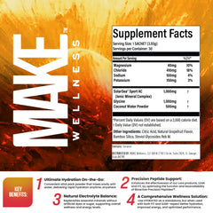 Make Wellness HYDRATED grapefruit label close-up highlighting natural flavor