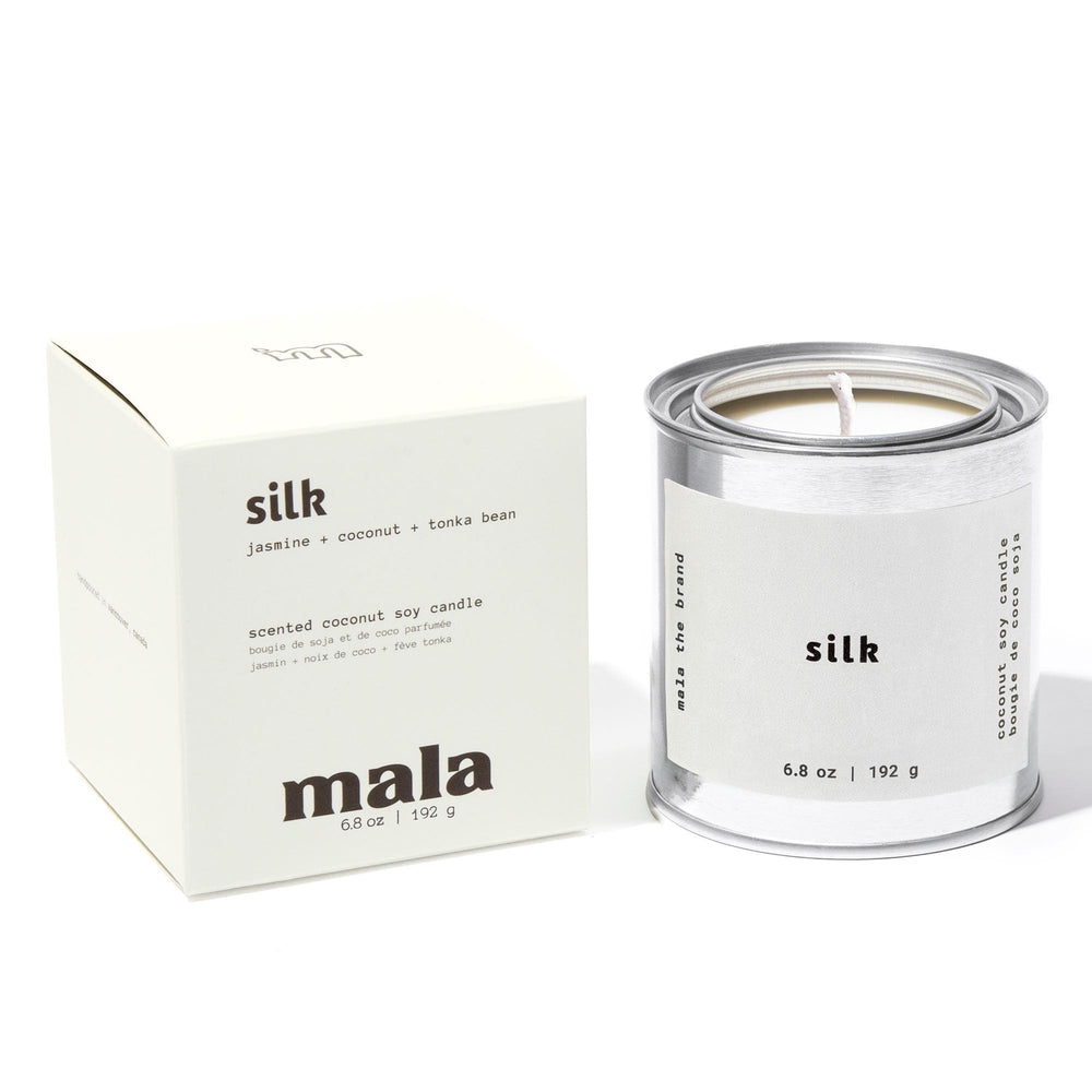 MALA scented candle with tonka bean jasmine coconut for cozy evenings