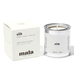 MALA scented candle with tonka bean jasmine coconut for cozy evenings