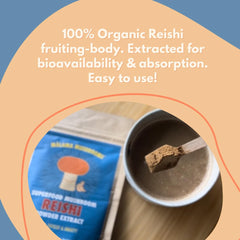 Malama Mushrooms Reishi powder smoothie adds creamy texture with a subtle, natural boost.