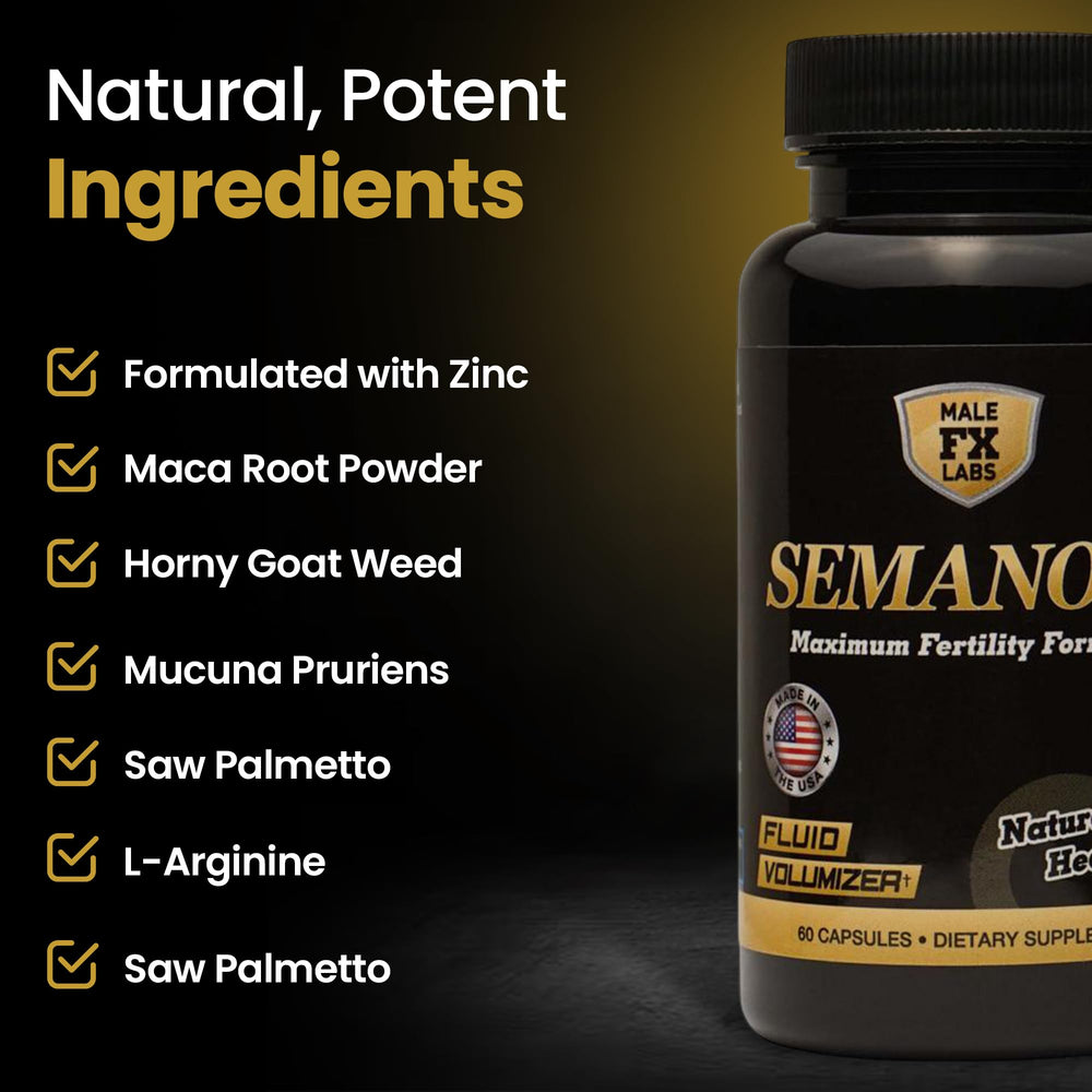 Semanoid box with 60 capsules and clear product details