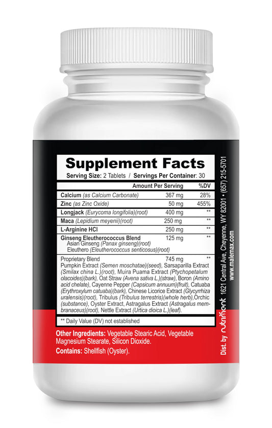 MaleMax capsules closeup highlighting uniform pills and coating