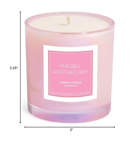 Malibu Apothecary Turks & Caicos Candle in soft room lighting enhances cozy mood