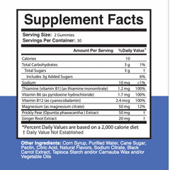 Mama Bear Oasis bottle back label highlights vegan, USA-made nerve support.
