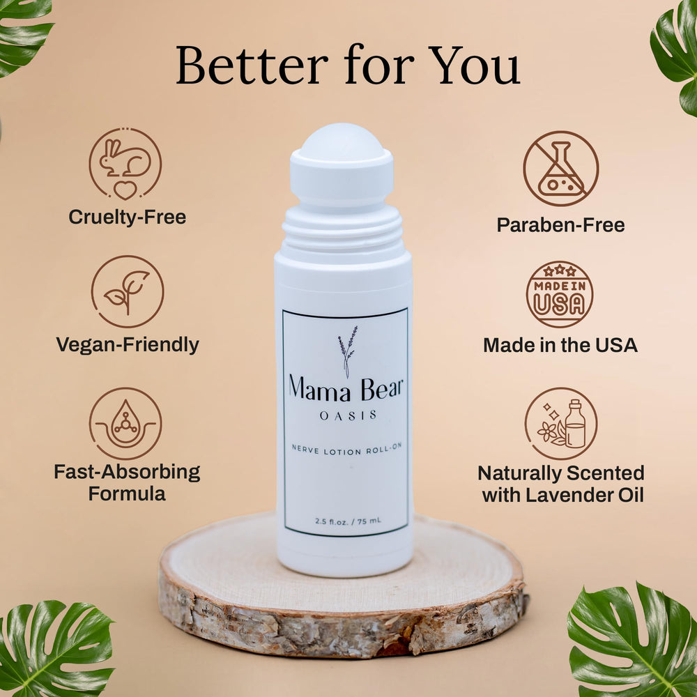 Application area neck and back with Mama Bear Oasis roll-on