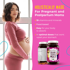 Mama Natural prenatal label emphasizes USDA Organic certification and clean ingredients.