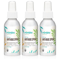 Mambino Organics Anti-Bug Spray front view, travel-ready protection for outdoor adventures.