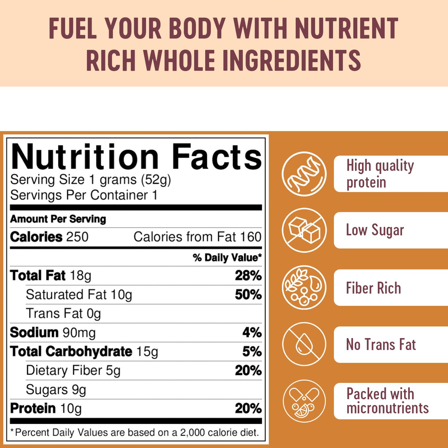 Mammoth Bar cashew cinnamon ingredients closeup showcases nuts and spices