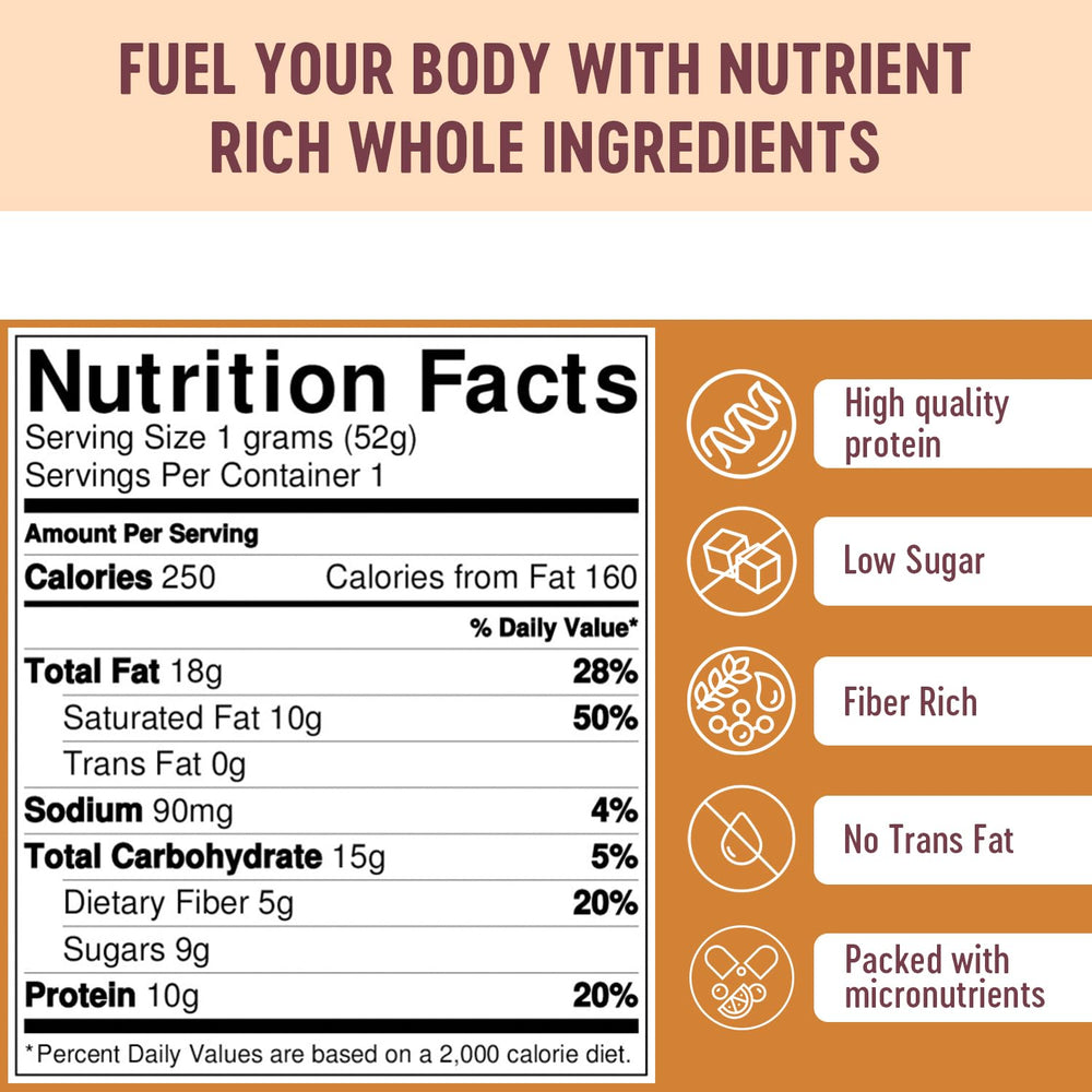 Mammoth Bar cashew cinnamon ingredients closeup showcases nuts and spices