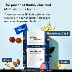 Closeup of Man Matters Biotin Hair Gummy texture and chewability