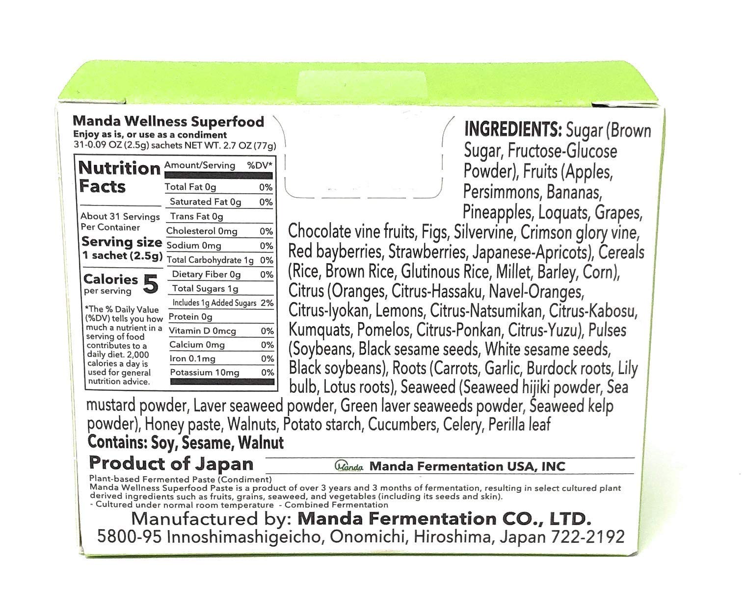 Manda Wellness Super Food sachets, convenient daily servings for digestion.
