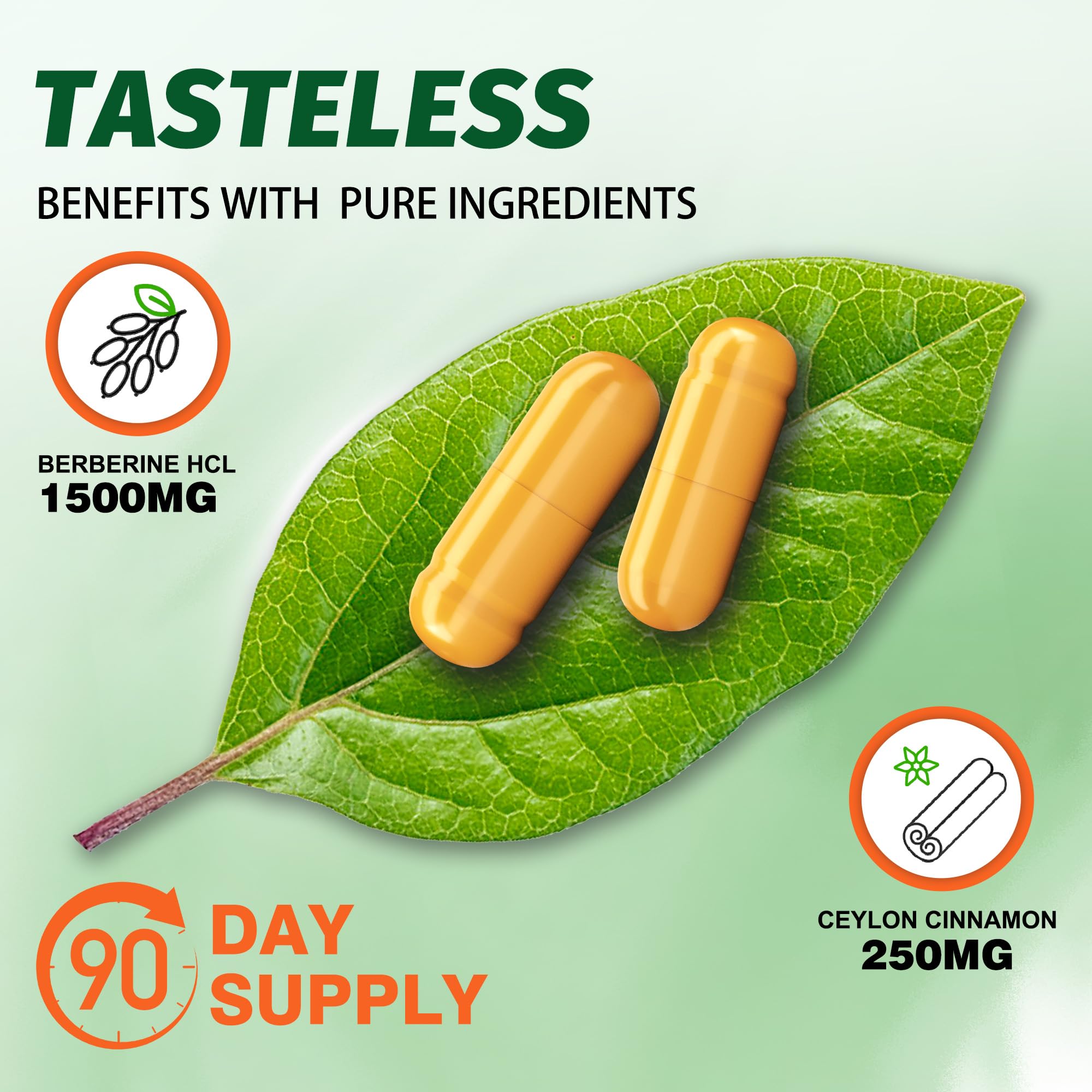 Close-up of Manewu Berberine 1500mg label highlighting clean, non-GMO formula.