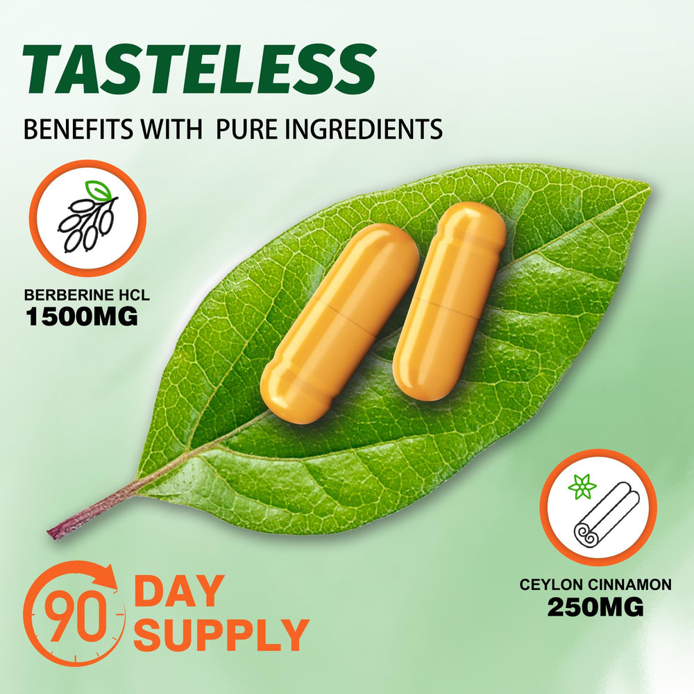Close-up of Manewu Berberine 1500mg label highlighting clean, non-GMO formula.