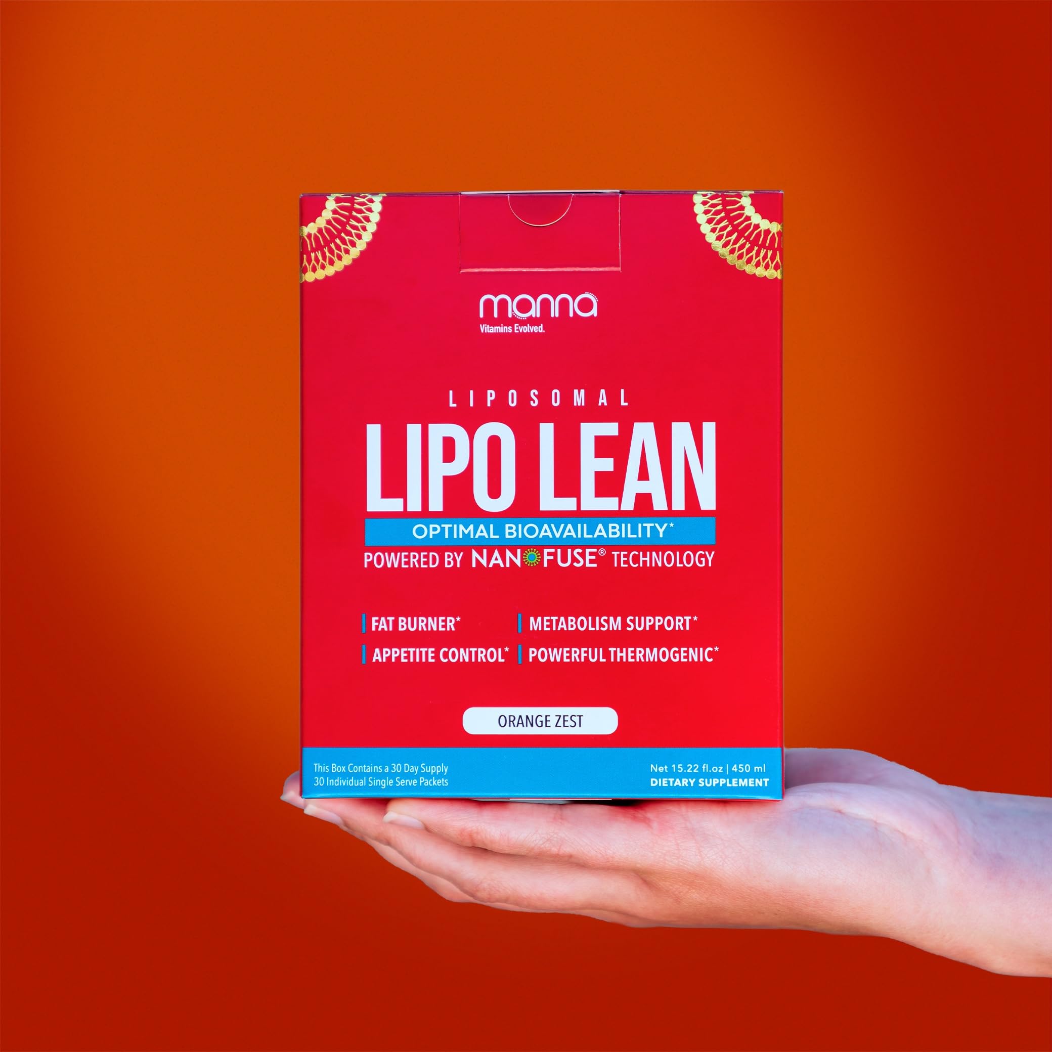 Manna Vitamins Evolved liposomal Lipo Lean bottle highlights improved absorption and convenient daily use.