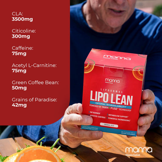 Manna Vitamins Evolved liposomal Lipo Lean liquid pour demonstrates easy dose and fast uptake.