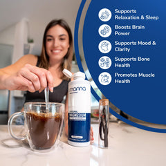 Manna liposomal magnesium dosing syringe shows precise use for bedtime routine and better sleep prep.