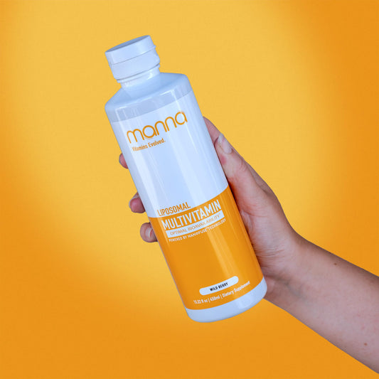 Manna Vitamins Evolved liposomal multivitamin bottle front for daily nutrient support
