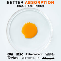 Manna Vitamins Evolved liquid curcumin dosage image demonstrates 10x absorption potential.