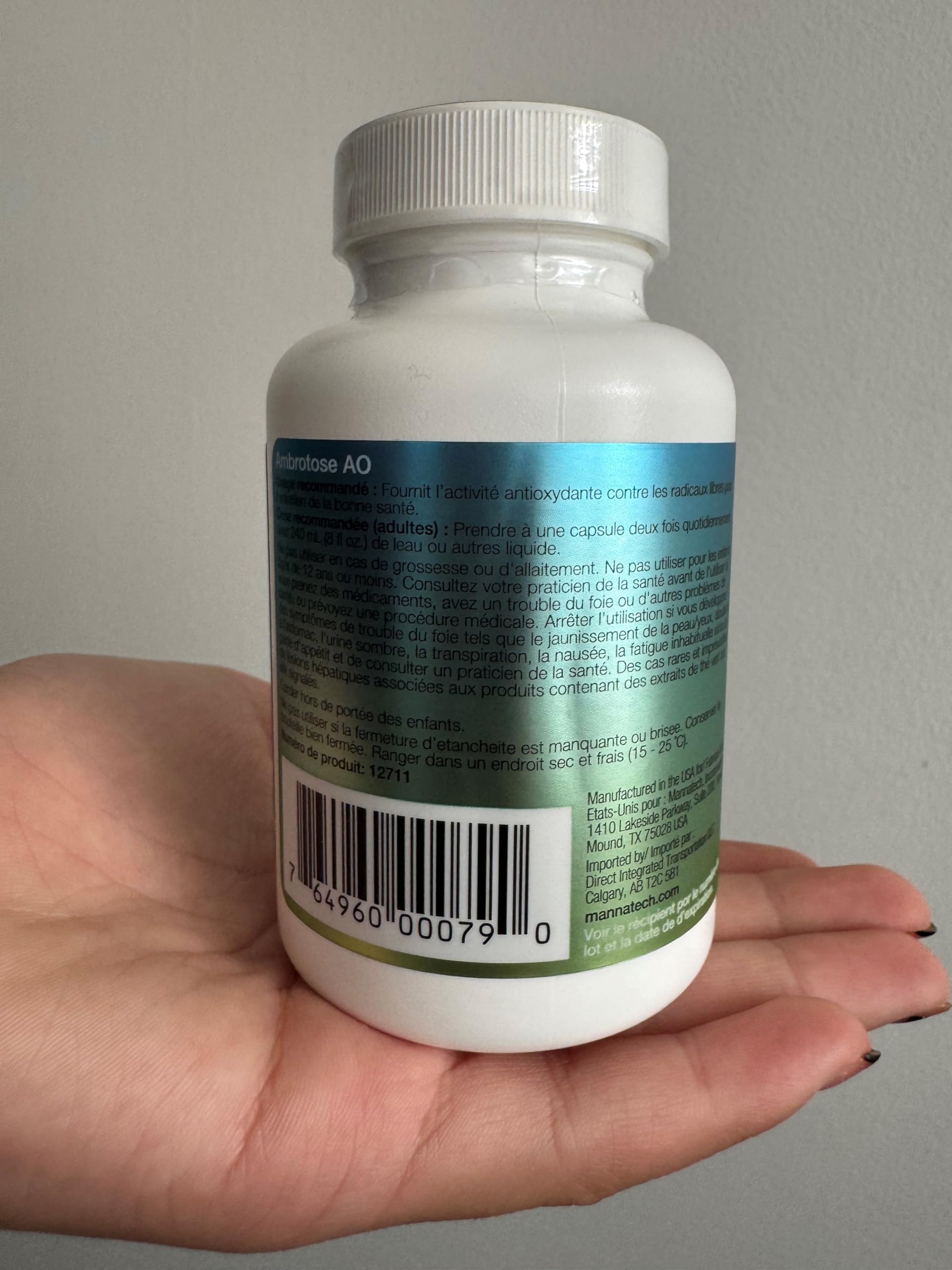 Dairy-free symbol visible on bottle for dairy-free dietary needs.