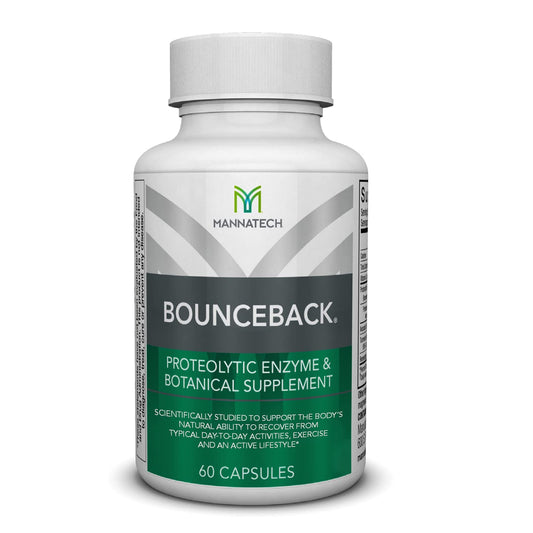 Mannatech BounceBack bottle-front displaying packaging for proactive joint support.