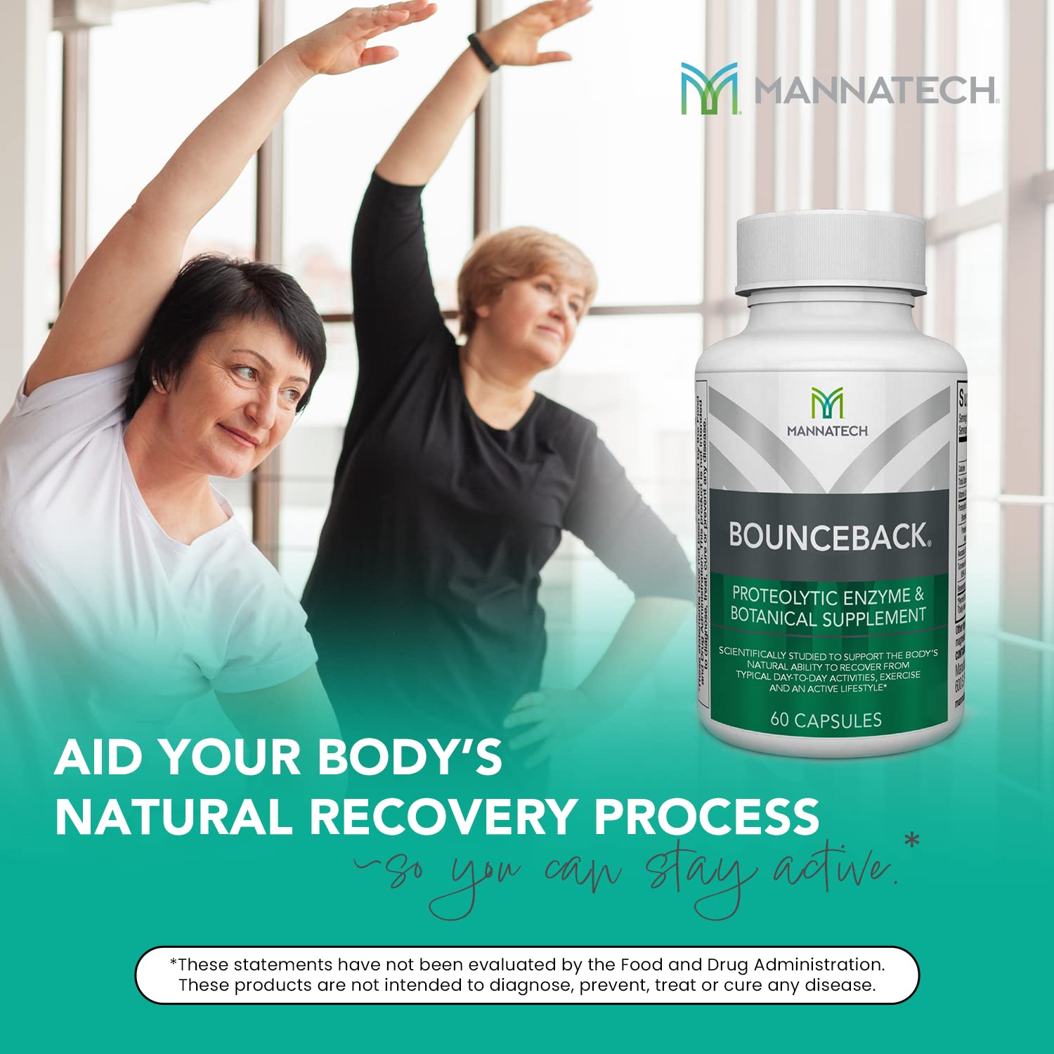 Capsules in hand illustrating easy daily dosing with BounceBack for an active lifestyle.
