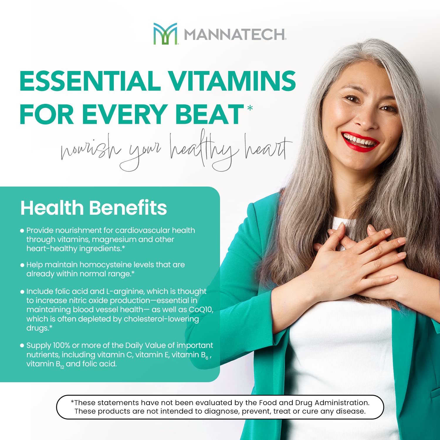 Mannatech CardioBALANCE daily-value chart emphasizes key nutrient coverage for everyday health.