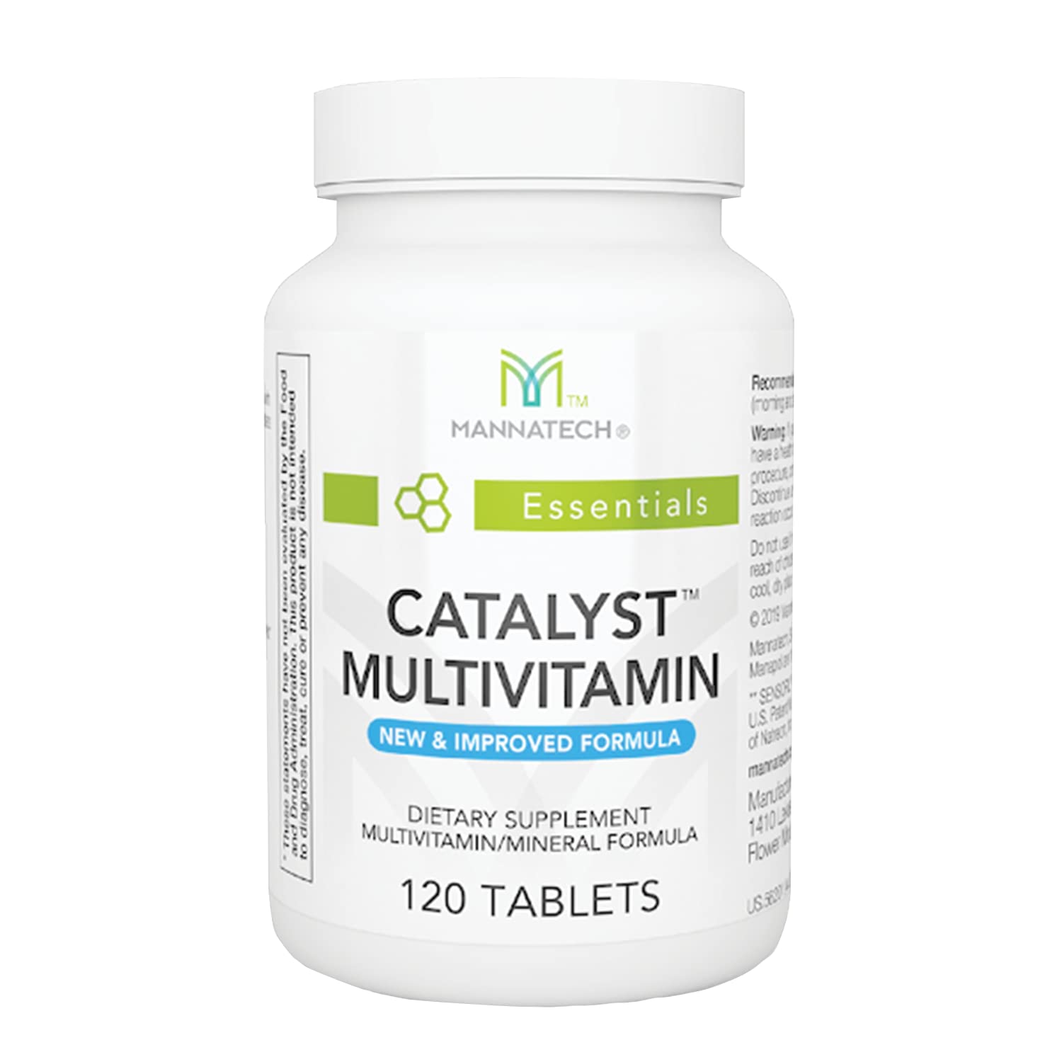 Mannatech Catalyst multivitamin bottle front promotes daily vitality and routine wellness