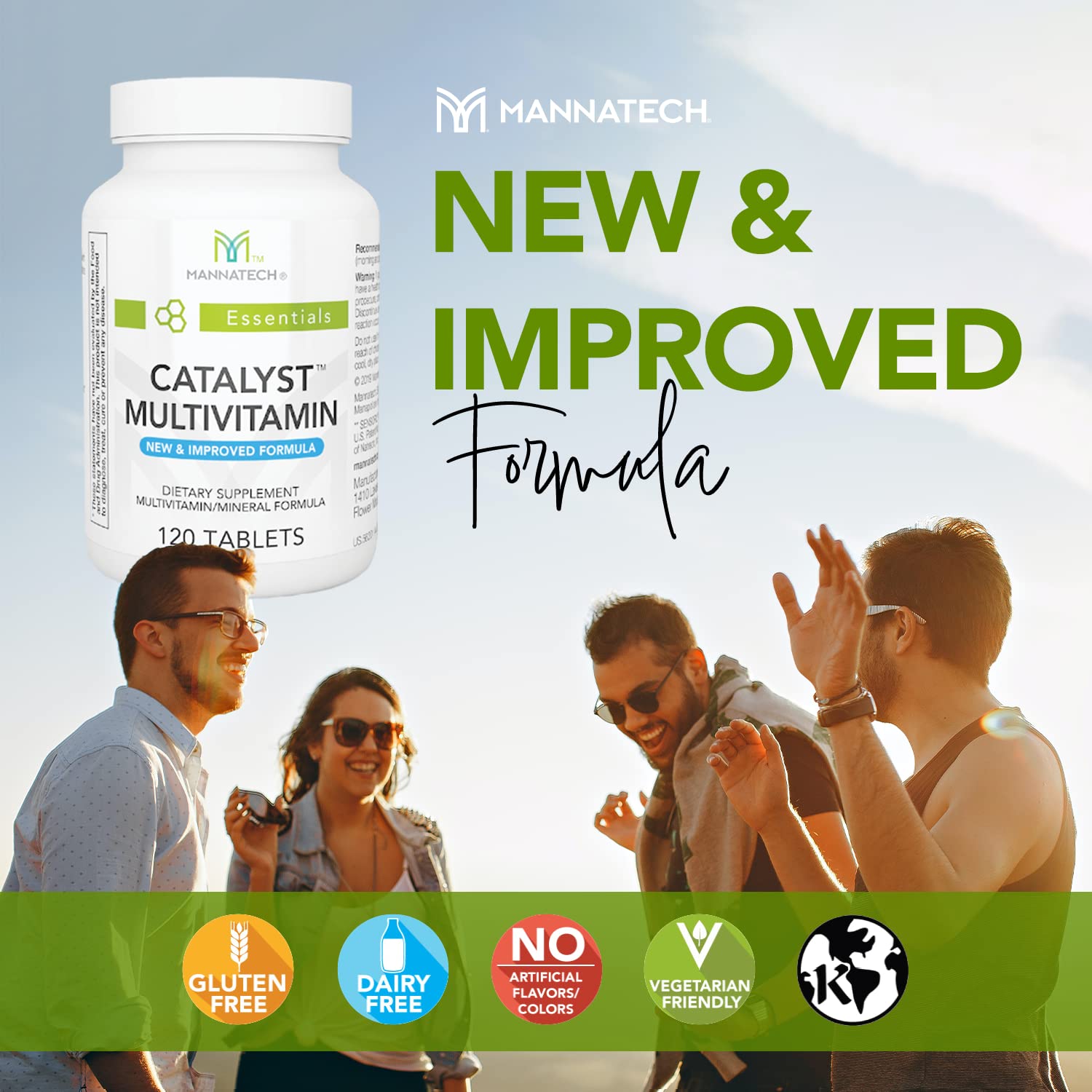 Mannatech Catalyst tablets closeup reveals 120-count serving size