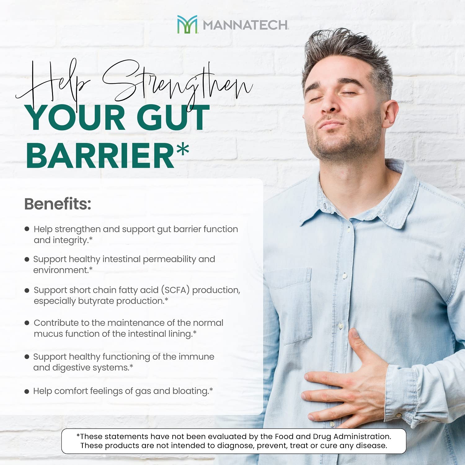 Mannatech gut health guide visual highlights potential digestive wellness benefits