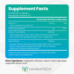 Manna-C capsules close-up showing easy-to-take daily wellness support.