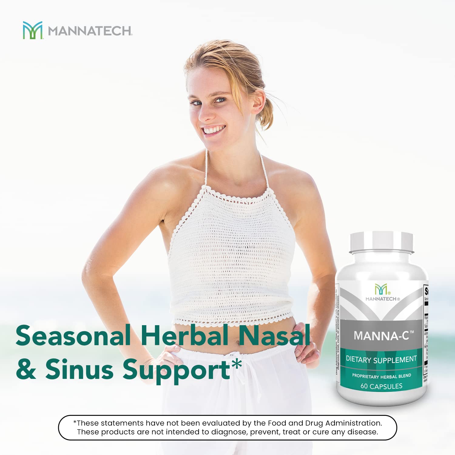 Manna-C displayed on shelf conveys a routine for respiratory wellness.
