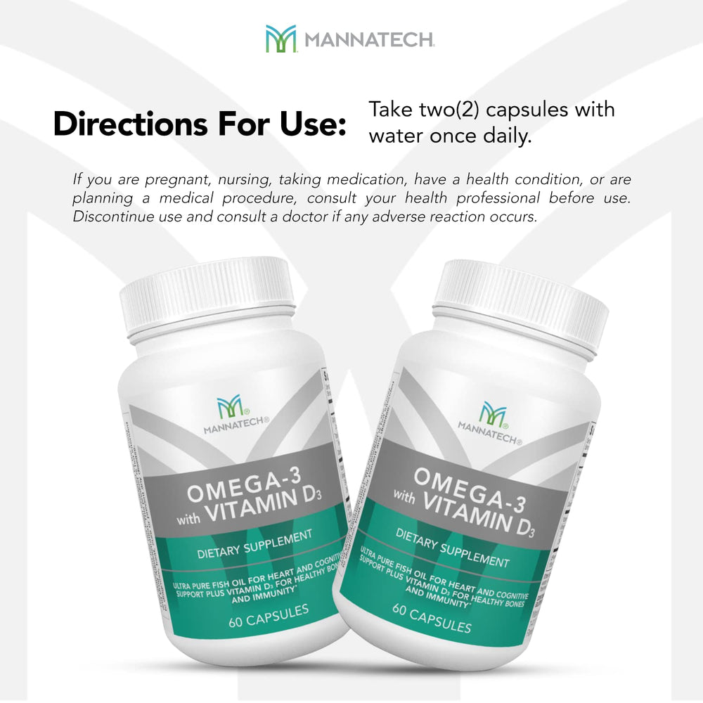 Mannatech Omega-3 with Vitamin D3 lifestyle photo implies healthier living through balanced nutrition.