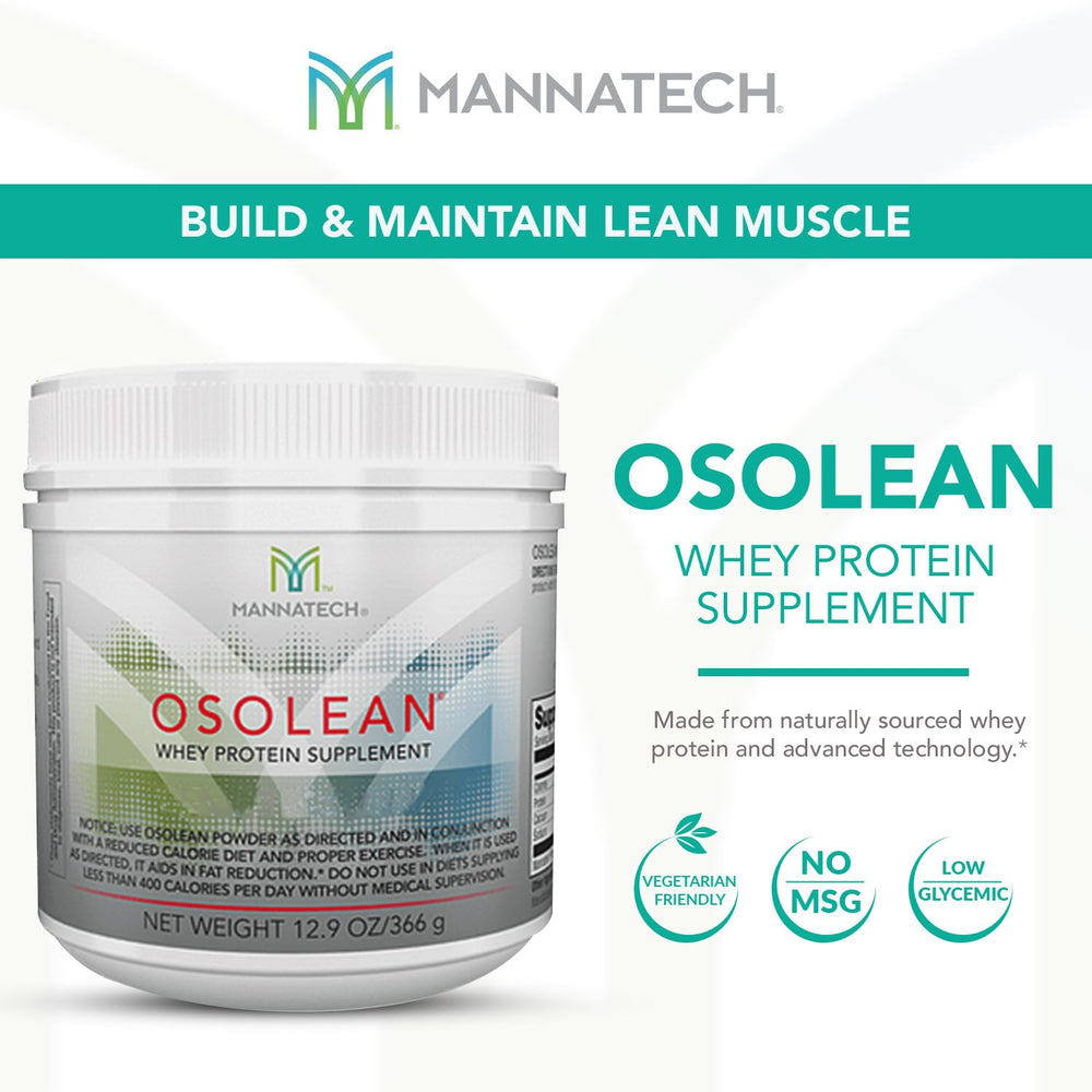 Mannatech OsoLean protein powder being stirred for fast absorption