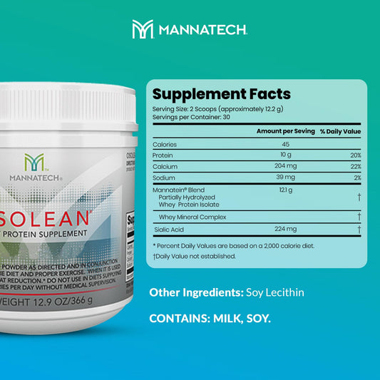 Mannatech OsoLean protein powder scoop ready for quick shakes