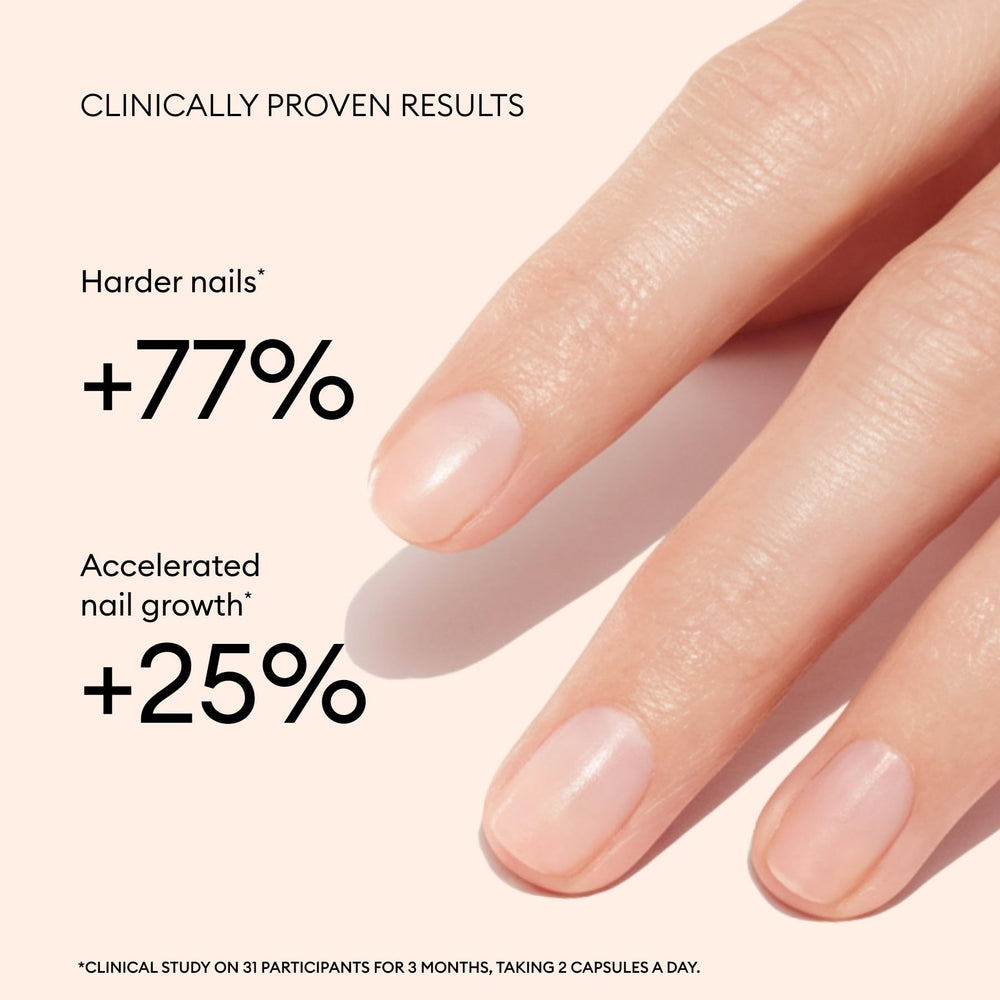 Manucurist Nail Boost capsules close-up highlighting vitamins for growth.