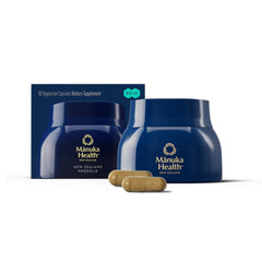 Manuka Health BIO30 Propolis bottle front showing the label for immune support.