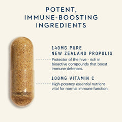 BIO30 Propolis with vitamin C enhances daily vitality support.